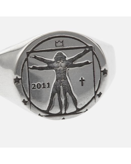 Serge Denimes Metallic Vitruvian Sterling Silver Ring for men