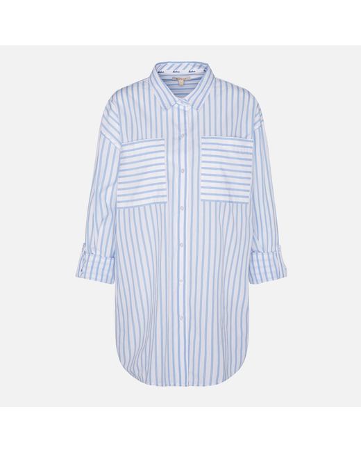 Barbour Blue Nicola Striped Cotton-Poplin Shirt