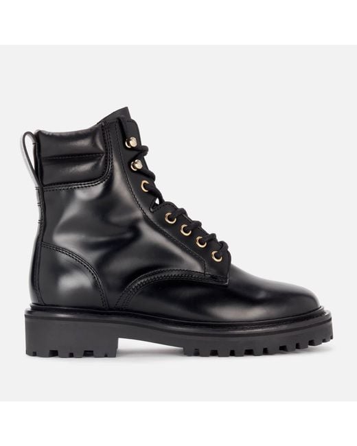 MARANT ETOILE Black Campa Leather Lace Up Boots