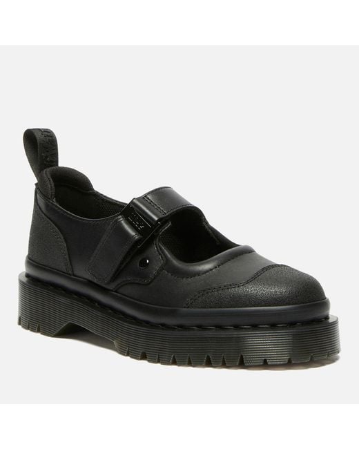 Dr. Martens Black Indica Ii Bex Tech Leather Mary Jane Shoes