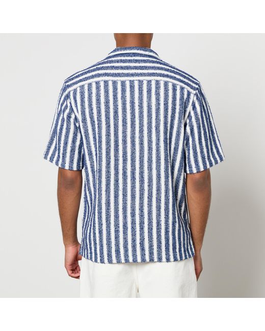 sunflower Blue Spacey Cotton-Blend Jacquard Shirt for men