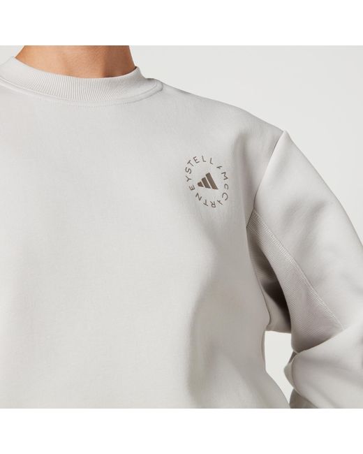 Adidas By Stella McCartney White Asmc Cotton-Blend Sweatshirt