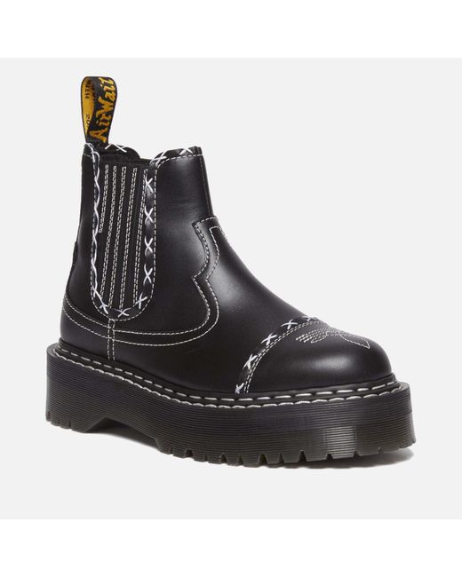 Dr. Martens Black 2976 Quad Gothic Americana Leather Chelsea Boots