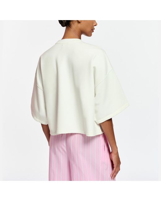 Essentiel Antwerp Pink Fullerton Embellished Cotton-Jersey Sweatshirt
