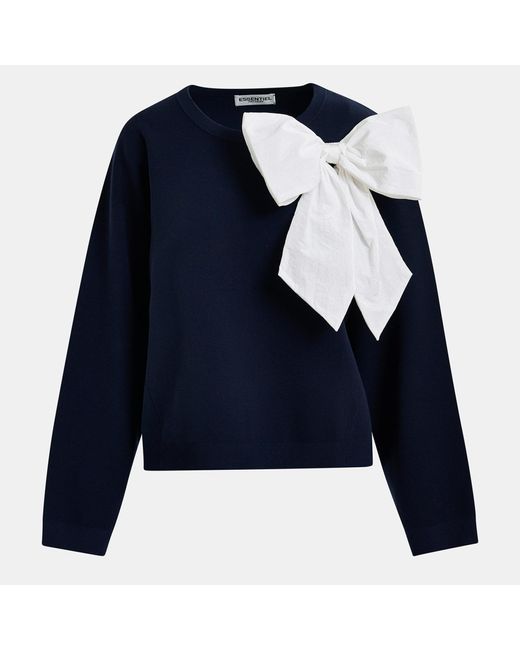 Essentiel Antwerp Blue Hoslo Bow Knitted Jumper