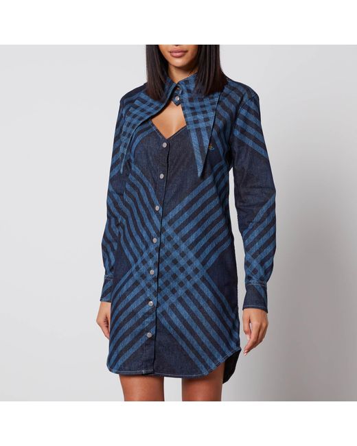 Vivienne Westwood Checked Denim Shirtdress in Blue Lyst Australia