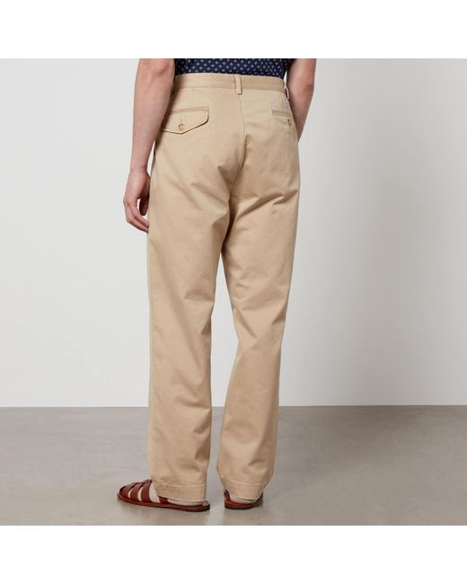 Polo Ralph Lauren Natural Pleated Cotton-twill Trousers for men