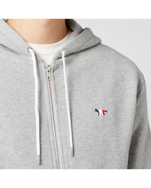 Men Zip Hoodie Tricolor Fox Patch Black Men Zip Hoodie Tricolor Fox Patch Black