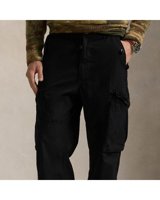 Polo Ralph Lauren Black Canadian Cotton-Ripstop Cargo Pants for men