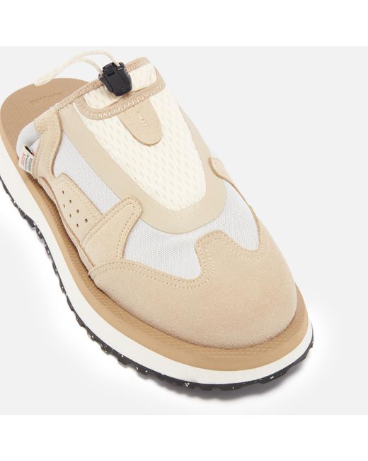 Suicoke White Boma Ab Suede And Nylon Mules for men