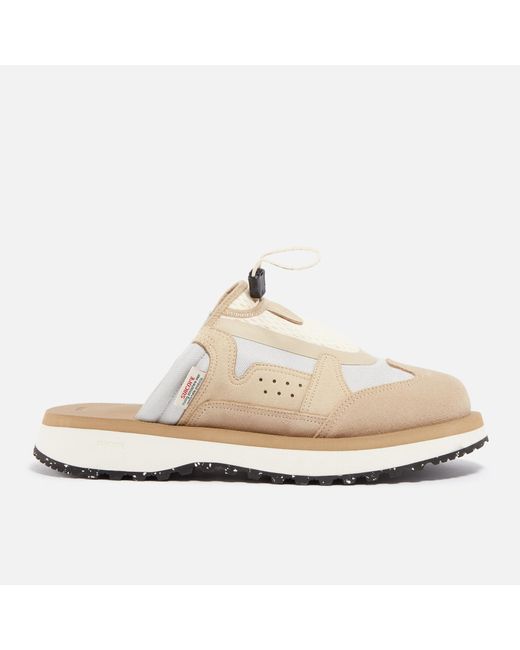 Suicoke White Boma Ab Suede And Nylon Mules for men