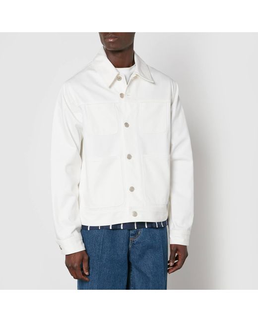 AMI White Denim Worker Jacket for men