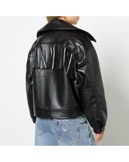 House Of Sunny Black Athena Faux Leather Biker Jacket