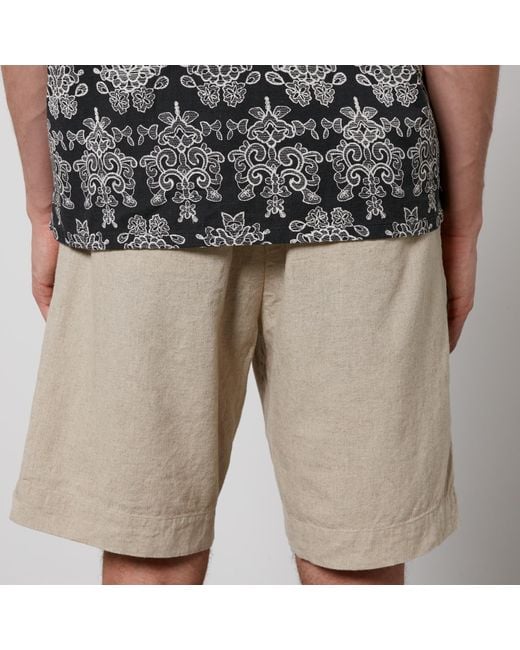 NN07 Natural Billie Linen And Cotton-Blend Shorts for men