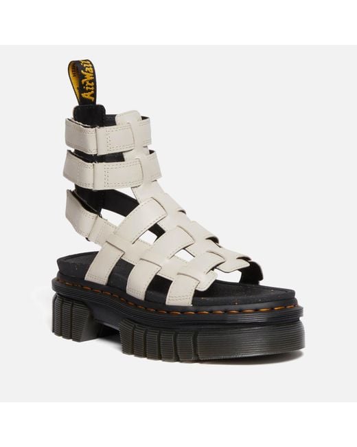 Dr. Martens Black Ricki Leather Gladiator Platform Sandal
