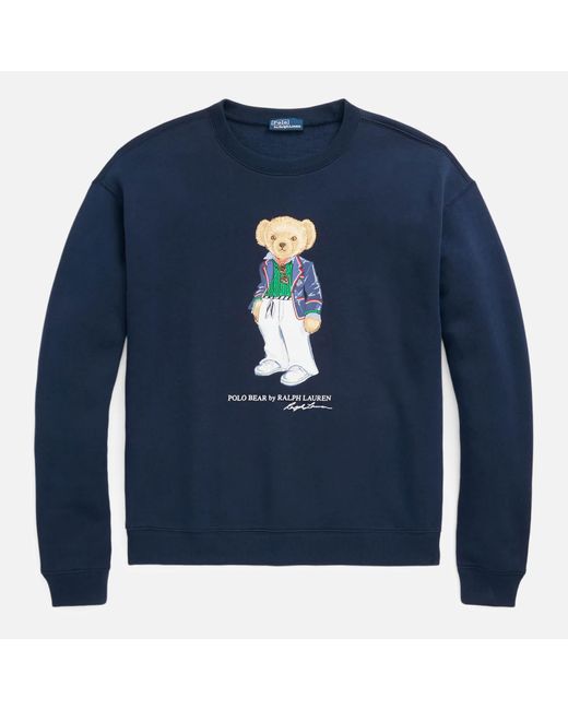 Polo Ralph Lauren Blue Bear Cotton-blend Jersey Sweatshirt