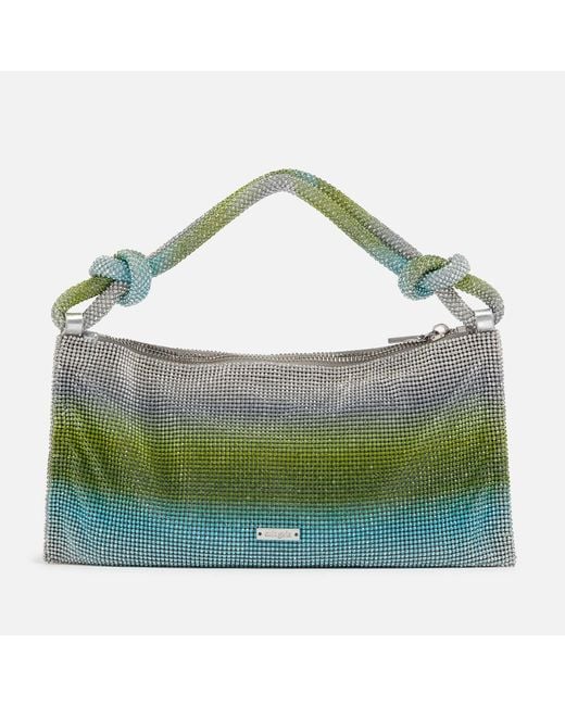 Cult Gaia Green Hera Nano Crystal-embellished Satin Shoulder Bag
