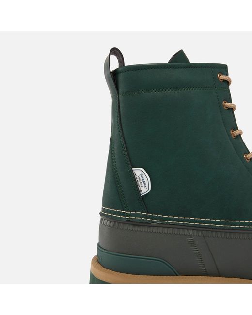 Suicoke Green Alal-Wpab Faux Leather Boots for men