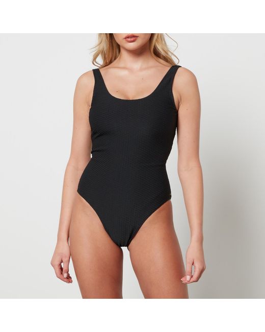 Anine Bing Black Jace Textured Recycled Swimsuit