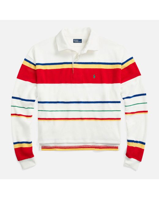 Polo Ralph Lauren Red Stripe Flannel Rugby Sweatshirt