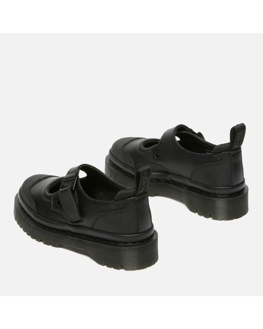 Dr. Martens Black Indica Ii Bex Tech Leather Mary Jane Shoes