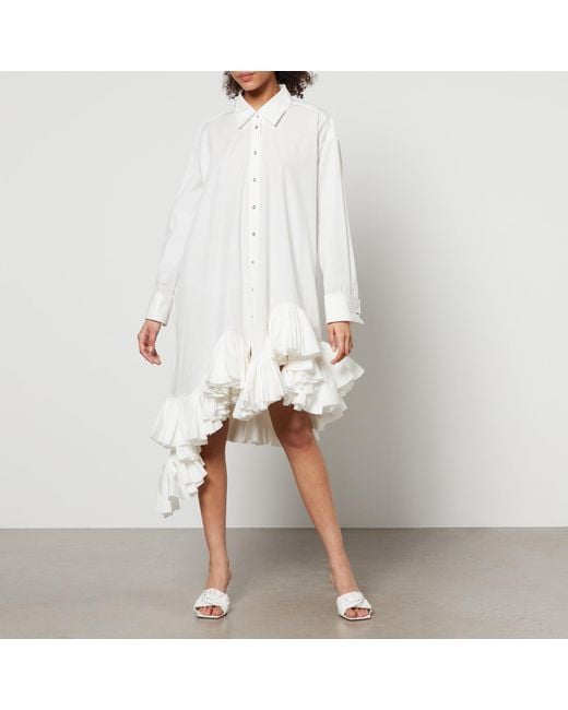 Marques'Almeida White Oversized Cotton-Poplin Shirt Dress