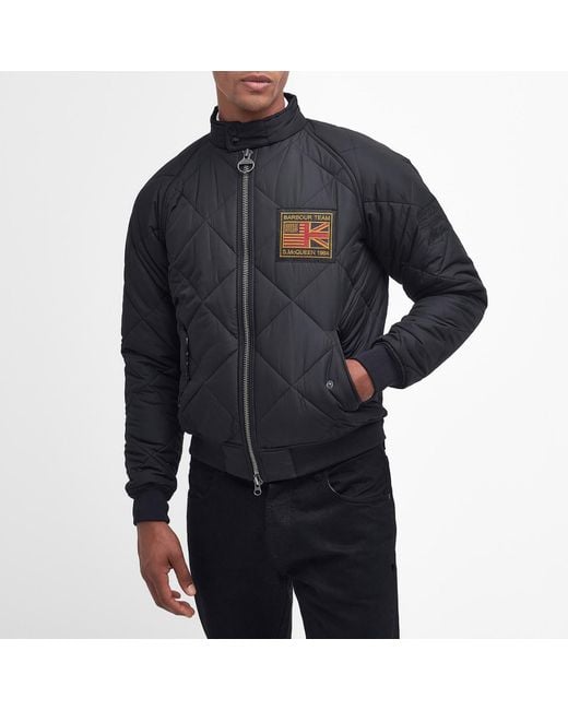 Barbour International x Steve McQueen Black Merchant Quilted Shell Jacket for men