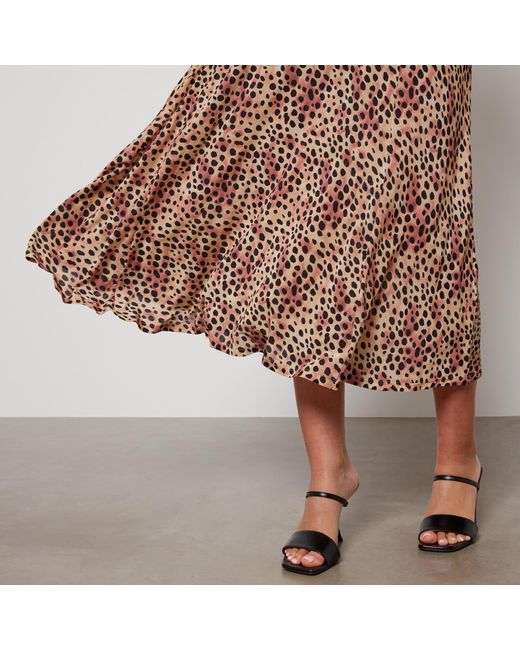 Rixo Brown Cerise Leopard-Print Jersey Midi Dress