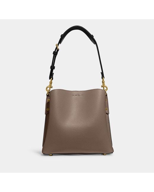 COACH Brown Willow Leather Bucket Bag
