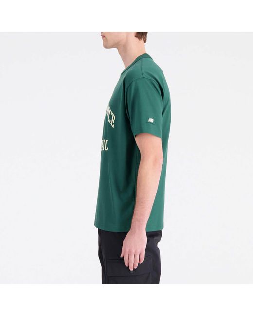 New Balance Green Athletics Varsity Graphic Cotton-Jersey T-Shirt for men