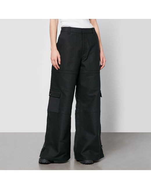 Marc Jacobs Black Cotton-Canvas Wide-Leg Cargo Trousers