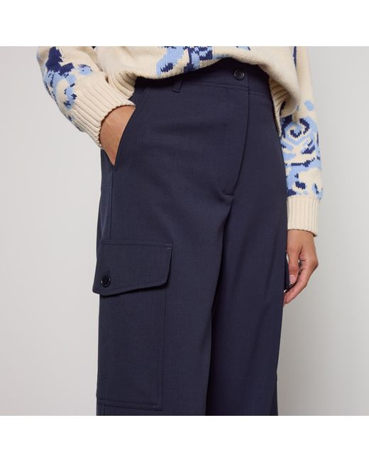 Weekend by Maxmara Blue Hidalgo Twill Trousers