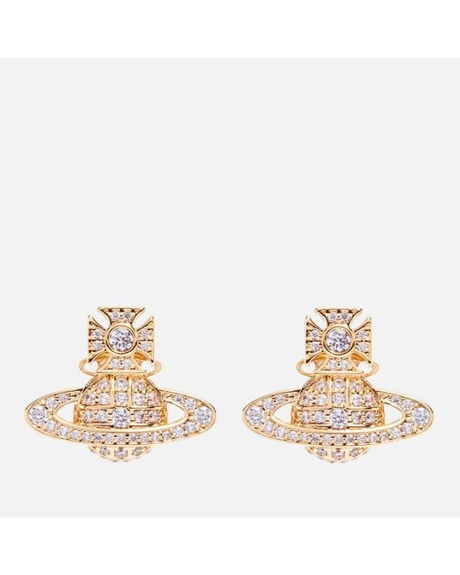 Vivienne Westwood Pink Carmela Bas Relief Gold-tone Earrings