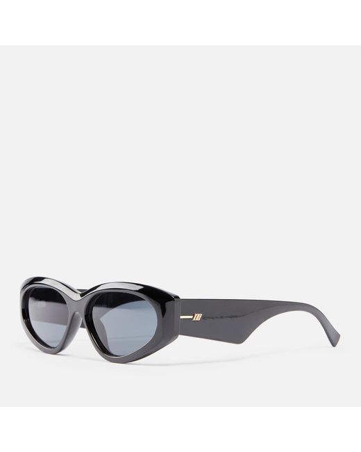 Le Specs Blue Under Wraps Acetate Oval-frame Sunglasses