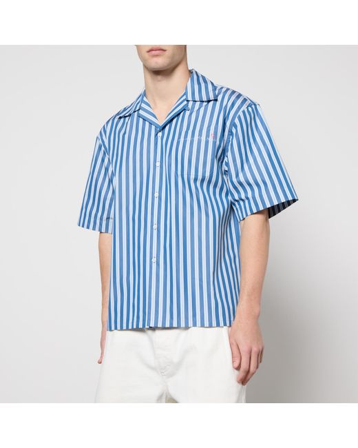 Marni Blue Striped Cotton Shirt for men