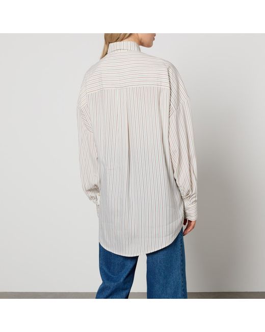 A.P.C. White Warvol Oversized Striped Woven Shirt