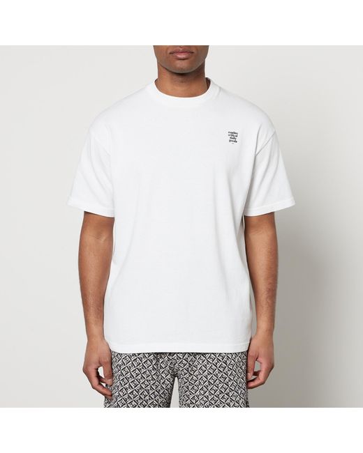 Percival White Bark And Stroll Oversized Auxiliary Cotton T-Shirt for men