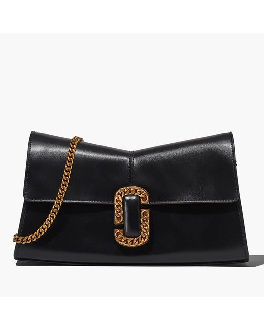 Marc Jacobs Black St Marc Coated Leather Clutch Bag