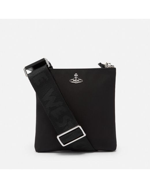 Vivienne Westwood Black Squire Square Nylon Crossbody Bag for men