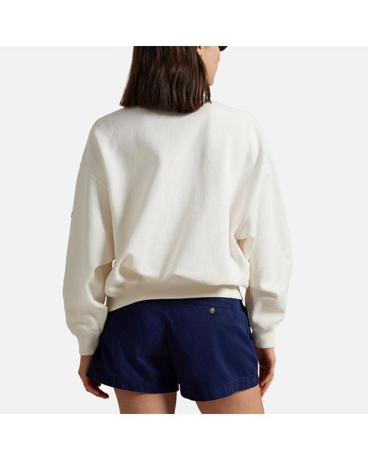 Polo Ralph Lauren White Logo Cotton-Jersey Sweatshirt