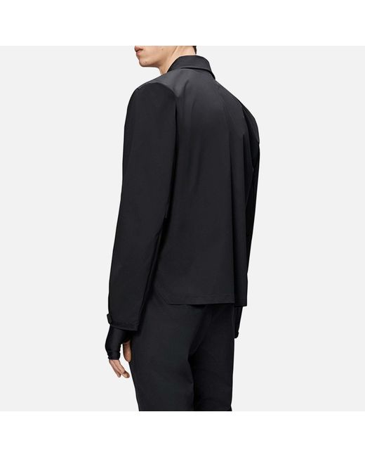 Rains Black Mito Matte-Shell Overshirt for men