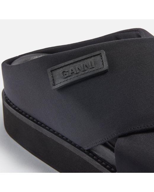 Ganni Black Crossover Platform Scuba Sandals