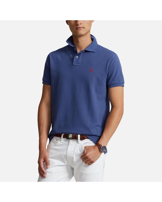 Polo Ralph Lauren Custom-Slim-Fit Poloshirt aus Piqué in Blue für Herren