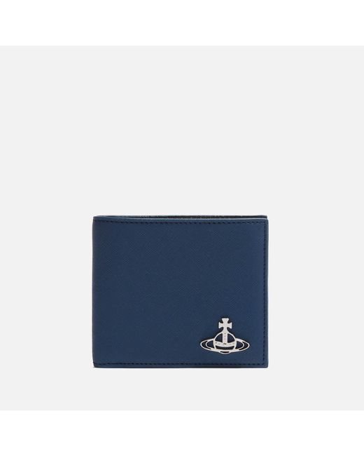 Vivienne Westwood Blue Saffiano Leather Bifold Wallet for men