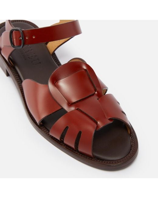 Hereu Brown Ancora Leather Sandals