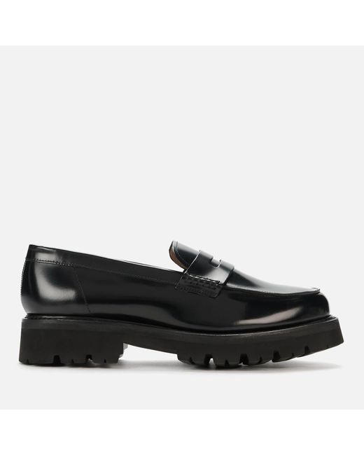 GRENSON Black Jefferson Hi Shine Leather Loafers for men