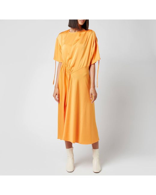 Stine Goya Satin Davina Dress in Orange ...
