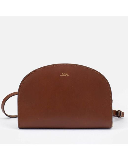 A.P.C. Brown Clutch Demi-lune Bag