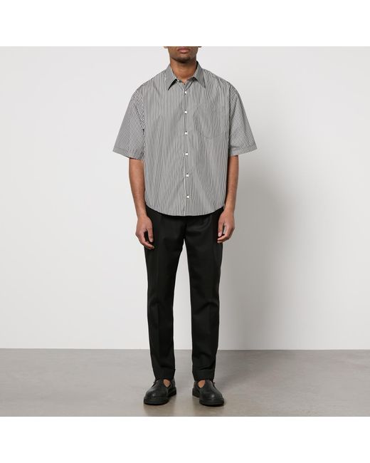 AMI Gray Boxy Fit Cotton-Poplin Shirt for men