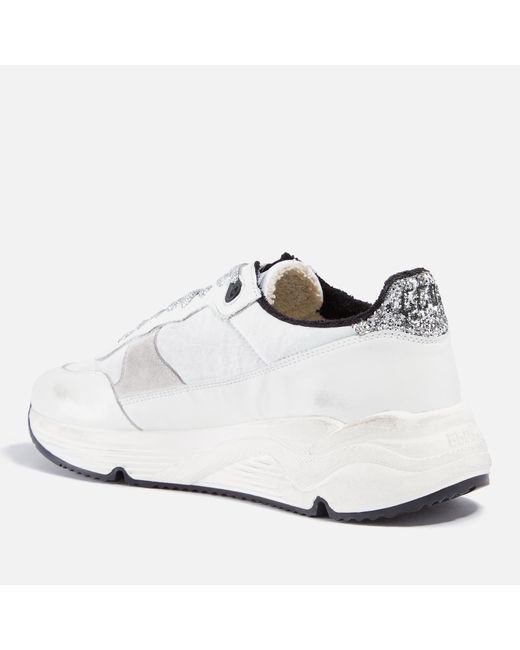 Golden Goose Deluxe Brand White Leather And Suede Running Sole Trainers
